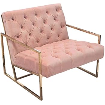 Amazon.com: Diamond Sofa Accent Chair in Blush Pink Tufted ...