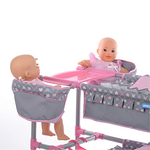 Hauck Unicorn Twin Doll Stroller with Twin Care Center Featuring Bunk