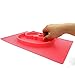 One Piece Self Suction Non Slip Silicone Placemat and Bowl For Kids Fit most Highchair Trays, Owl Feeding Mat by Switol (pink)