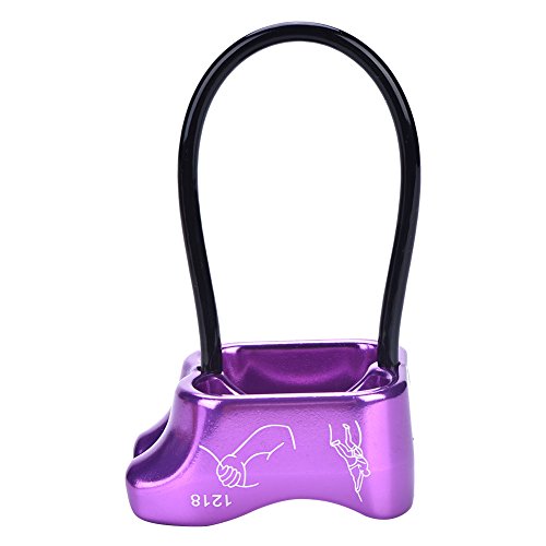 Professional Rock Climbing Rappel ATC Belay, Rappelling Protection Descender Device, Fall Arrest Protection Movable Self-locking Rope Grip for Outdoor Climbing and Rescue, Strong Safe Durable(Purple) - Thumbnail 7