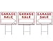 Large Garage Sale Sign Kit with Tall Stands - Printed Double (Both) Side - Include (1x) 24