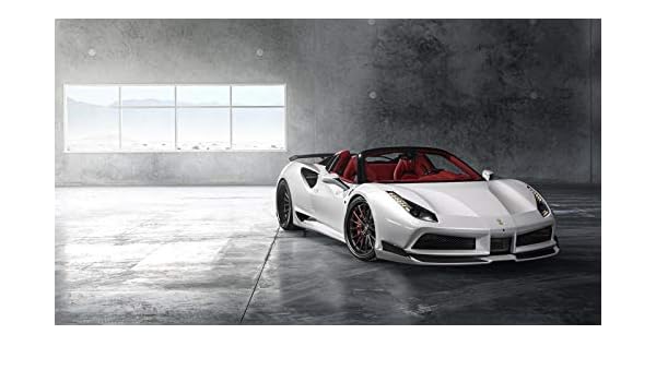 Amazoncom Ferrari 488 Pearl White Car Poster Print 24x36