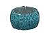Shalinindia Handmade Napkin Ring Set of 6 Turquoise Glass Beaded Napkin Holders - 1.5 Inch in Size - for Wedding Party Decoration