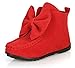 Bumud Little Girl's Bow Suede Ankle Boot Winter Flat Shoes (Toddler/Little Kid)