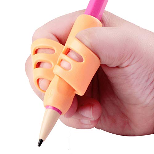 Echaprey Silicone Pencil Grips New Design Ergonomic Training Children Pencil Holder Pencil Writing Aid Grip Posture Correction Tool (6Pcs)