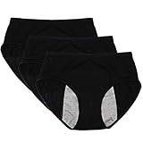Funcy Women Menstrual Period Briefs Leakproof Panties Postpartum Bleeding Underwear（Pack of 3 (L, 3B)