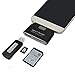FanTEK USB-Type-C SD/Micro-SD(TF) Card Reader, 3-Male-Ports Support USB-A-2.0/ Micro-USB / Type-C-3.1 Adapter OTG for Macbook, Google Pixel, Motorola Moto Z, Samsung Galaxy S8, Huawei and More, Black