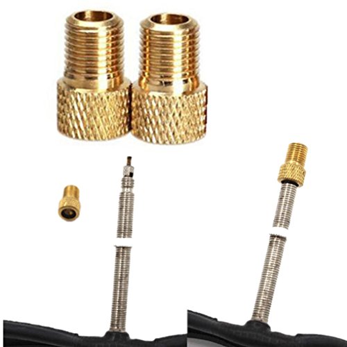 Dartphew Bike Accessories,Dartphew Outdoor 2PCS Brass Adaptor Presta To Schrader Bicycle Valve Converter Bike Pump Connector For Outdoor Hiking Camping Hunting Cycling - Thumbnail 3