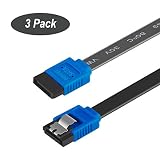 BENFEI SATA Cable III, 3 Pack SATA Cable III 6Gbps Straight HDD SDD Data Cable with Locking Latch 18 Inch Compatible for SATA HDD, SSD, CD Driver, CD Writer