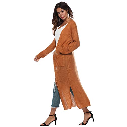 Autumn Long Sleeve Open Cape Casual Coat for Women Blouse Kimono Jacket Cardigan Coffee - Thumbnail 2