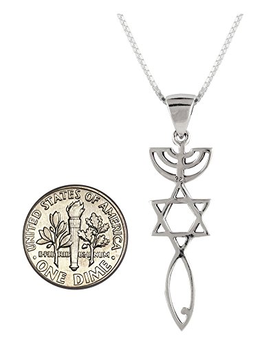 AJDesign Sterling Silver Messianic Seal Pendant Spiritual Religious Jewelry Grafted Necklace Pendant with Chain (18)