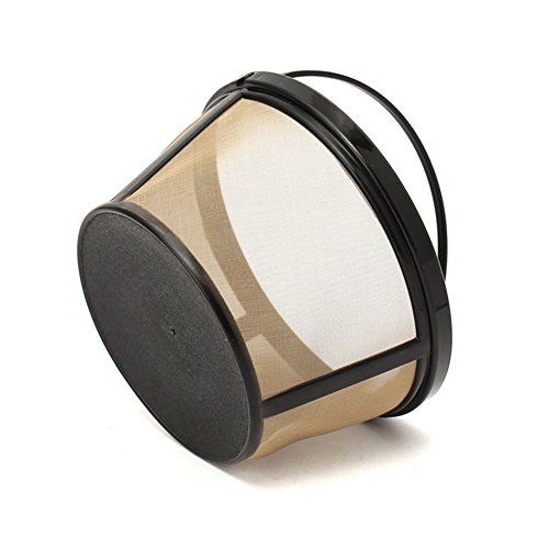 Permanent Basket-Style Gold Tone Coffee Filter designed for Mr. Coffee 10-12 Cup Basket-Style Coffeemakers