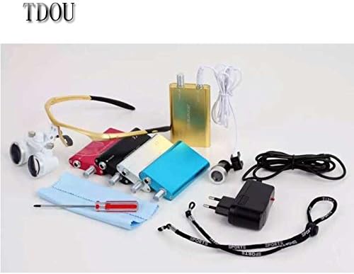 XM Portable Dental Binocular Loupes 3.5X 420mm + LED Head Light Lamp (Color randomly send)
