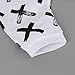 FEITONG 1Set Newborn Baby Boy Black T-shirt Tops+ White Cross Print Pants Outfits Clothes (12 Months)