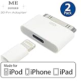 [ ME SUPERB DEALS ] 8 Pin Female to 30 Pin Male Adapter | Charge & Sync Connector | White - 2 Pack