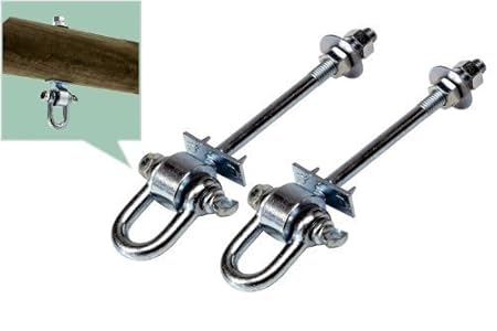 Loggyland 2er-Set Schaukelhaken Gewinde M12 Bolzenlänge 160 mm
