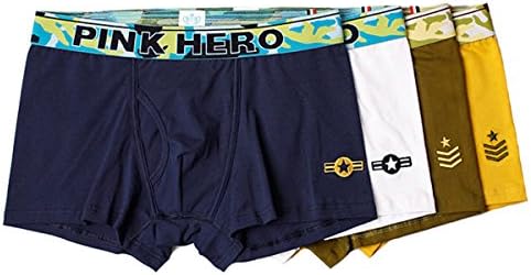 TopsHouse Sexy Boxer Briefs Cotton Soft Underwear Pure Color Underpants Pack Of 4 L