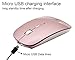ZWYING 2.4G Rechargeable Mobile Portable Optical Mouse with USB Receiver, Mute Type mice,3 Adjustable DPI Levels, for Notebook, PC, Laptop, Computer, MacBook by Smart-US (Rose Gold)