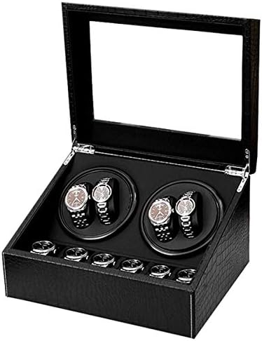 自動巻き時計 ワインディングマシーン ウォッチ回転ウォッチ収納ボックスを巻4ウォッチワインダー6ストレージポジションpuウォッチの表示ボックスの自動 1125