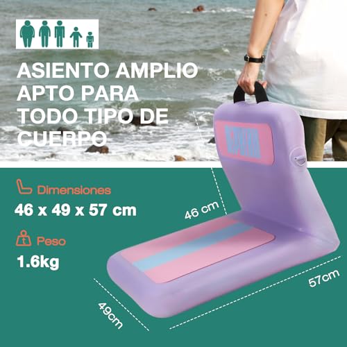 Niphean Paddle Surf Seat Ergonomic and Robust Backrest, Inflatable Kayak Seat, Compatible with Canoe, Boat, Sup Kayak, Paddle Surf Chair with Backrest for Versatile Use, No Tie Needed