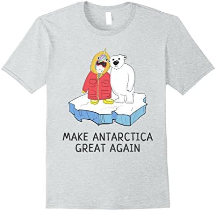 Mens Make Antarctica Great Again Funny Iceberg T-Shirt 2XL Heather Grey
