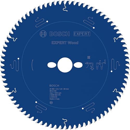 Bosch 1x EXPERT Wood Kreissägeblatt für Tischkreissägen (für Weichholz, Hartholz, Ø mm, Professional Zubehör kabelgebundene Tischkreissäge)