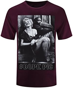 Trending Apparel New Men 2Pac RIP Marylin Monroe Tupac Shirt Dope Pic Burgundy Sizes L-5XL