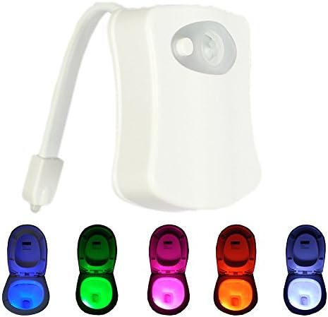Motion Sensor Toilet Night Light, ZHOPPY GlowFlush Motion Activated LED 8 Colors Changing Nightlight Inside Toilet Light Sensor glow bowl