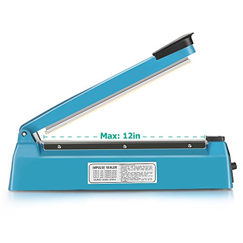 Impulse Manual Hand Sealer Heat Sealing Machine Poly Tubing Plastic Bag (12inch)