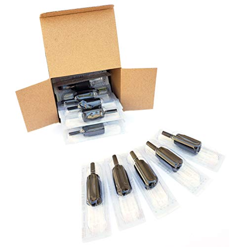 PFT (20) Count of 1inch Disposable Silicone Cartridge Grips and 20 Needle Bar Plungers - Black