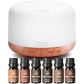 ASAKUKI Diffuser Set &ndash; 500ml Cool Mist Humidifier with 6 Masculine Essential Oils &ndash; Dark Cologne, Tobacco Vanilla, Vetiver, More &ndash; for Home, Office, Gift
