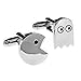 Fashion Cufflinks Silvertone/Enamel Cufflinks (Pac-man)
