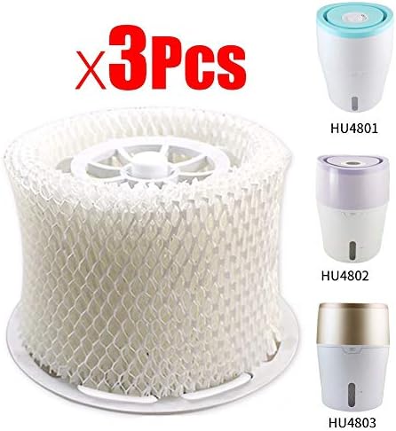 CRutchField 3Pcs Original OEM Air Humidifier Parts Filter Bacteria and Scale for Philips HU4801 HU4802 HU4803 HU4811 HU4813 Humidifier