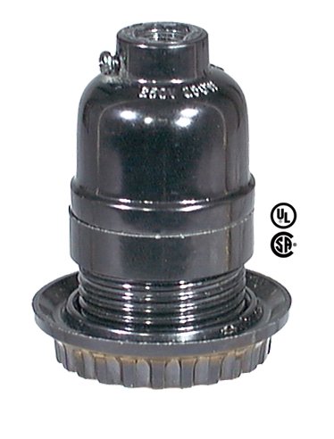 B&P Lamp Leviton Brand Keyless Bakelite Socket W/Ring