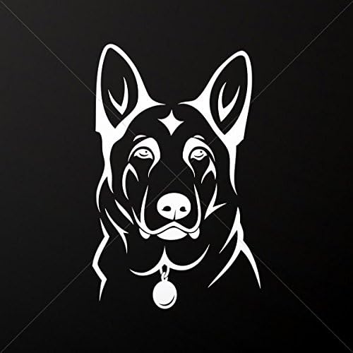 Decal Sticker German Shepherd Dog Decoration Bike Motorbike White (8 X 5.08 Inches)