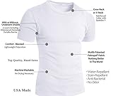 Kleinert's Mens Sweat-Proof Crew Neck Undershirts with Underarm Shields Sewn-In