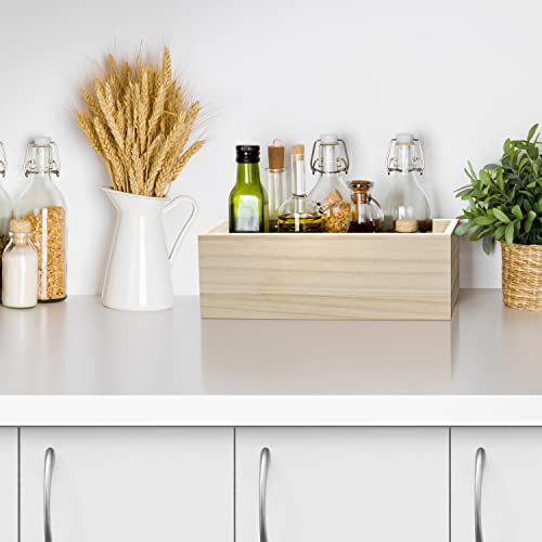 Sorbus Unfinished Wood Crates Organizer Bins, Wooden Box for Pantry