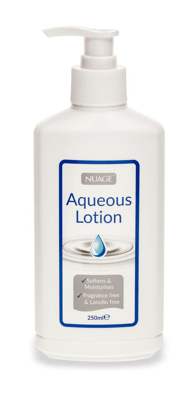 Nuagé Aqueous Lotion Pump | Softens & Moisturises For Cleansing and Hydrating Skin - Dermatologically Tested Fragrance Free Water Cream (250ml)