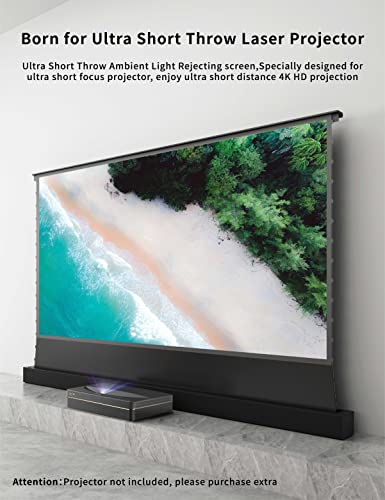 VIVIDSTORM-Projector Screen S PRO 120 inch Portable Folding Indoor Screen with Stand Floor UST Ambient Light Rejecting Home Theater,Compatible for 4K Ultra Short Throw Laser Projector,VSDSTUST120H