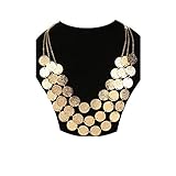 Kikole Statement Choker Necklace Coins Multilayer Bib Chain Necklace Jewelry for Women