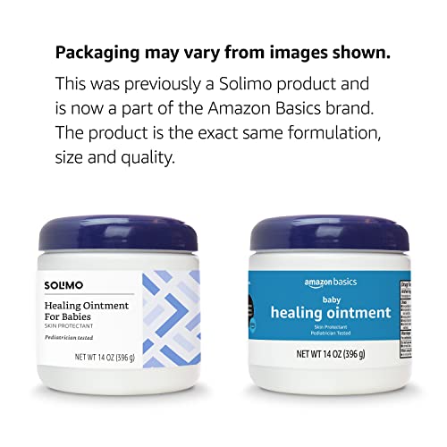 AMAZON BASICS HEALING OINTMENT FOR BABIES, SKIN PROTECTANT FOR DRY OR CRACKED SKIN, PEDIATRICIAN TESTED, 14 OUNCE, 1-PACK (PREVIOUSLY SOLIMO)