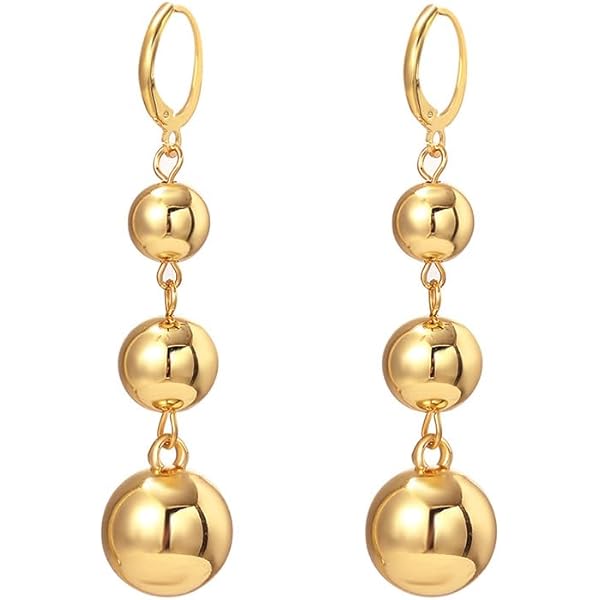 Milan Chiva Gold Statement Earrings - Geometric Drop Dangle Earrings For Women