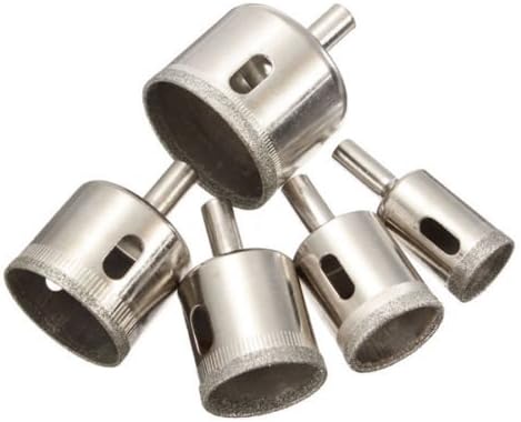 NuoStar 5 Pcs Diamond Drill Bit Set 3/4", 1", 1-1/4", 1-1/2", 1-3/4" - Wet Cutting Ceramic, Porcelain Tiles, Glass, Fish Tanks, Marble, Granite, Bottles NS02045