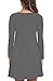 AUSELILY Women's Long Sleeve Casual Swing T-Shirt Dresses with Pockets (S,Gray)