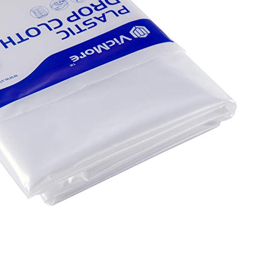 VICMORE-All-New-Painters-Plastic-Drop-Cloth-9-Feet-by-12-Feet-Plastic-Painting-Tarp-Waterproof-Plastic-Cover-Clear-Tarp-Plastic-Sheeting