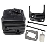 HIPA Exhaust Muffler With Bolts Assembly Fuel Filter For Husqvarna 340 345 346 346XP 350 351 353 Chainsaw Jonsered 2150 2149 2152