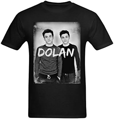 Shronm Men's Black Cotton Dolan Twins Brothers Design T Shirt