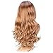 AISI QUEENS Long Curly Wavy Wigs for Women Ombre Brown Wigs Heat Resistant Synthetic Wig Natural Looking Party Wigs