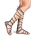 Dream Pairs Women's RAIL Knee High Gladiator Flat Sandals