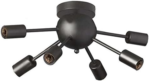 Dainolite Lighting BRI-126FH-MB 6-Light Flush Mount, Black